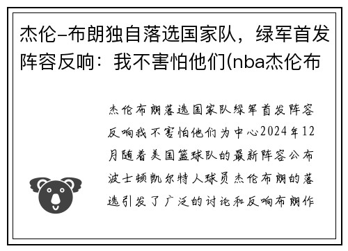 杰伦-布朗独自落选国家队，绿军首发阵容反响：我不害怕他们(nba杰伦布朗)